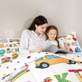 thumbnail image 4 of Homewish Colorful 26 Alphabet 7-Piece Bedding Comforter Set,Back To School King Bedding Sets,Teens Edoicational Bed Sheets For Girls Boys,Super Cozy Room Decor Reversible, 4 of 8