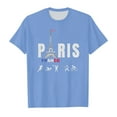 thumbnail image 3 of WEAIXIMIUNG Chemise à Phrases Enfants Thème 2024 Mode Française Imprimé Manches Courtes Col Rond T-Shirt Hauts 4-5 Ans, 3 of 4