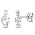 thumbnail image 1 of Bright Treble Clef Kids / Children's / Girls Earrings - Sterling Silver, 1 of 4