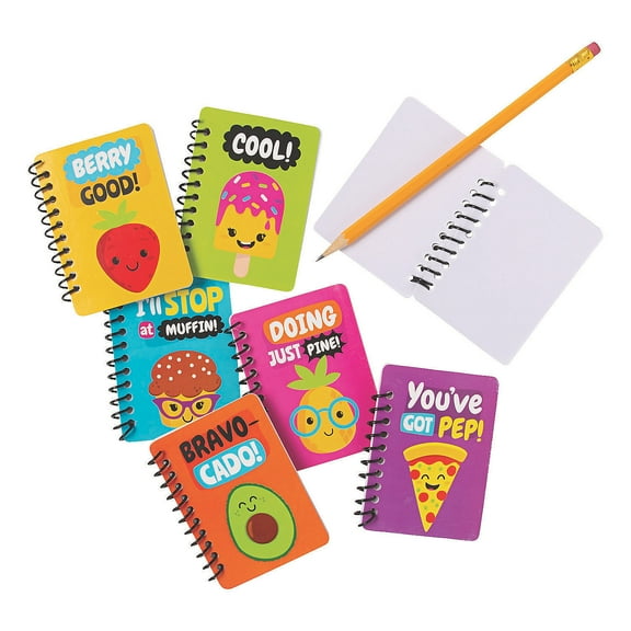 Fantastic Food Friends Mini Notebooks - Party Favors - 24 Pieces
