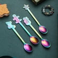 thumbnail image 5 of Cuchara Navideña Acero Inoxidable - 4 cucharas pequeñas para cubiertos, cucharas de café,Juego de cucharas de flores de calidad alimentaria para suministros para fiestas navideñas, decoraciones de mes, 5 of 5