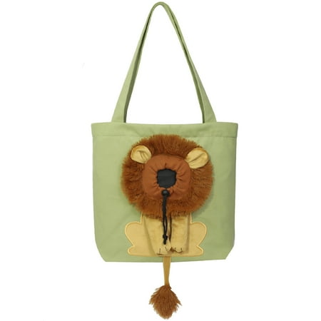 CIVG Cat Carrier Bag Cute Lion-Shaped Cat Carrying Bag Large Capacity Cat Canvas Tote Bag Portable Cat Shoulder Bag Pet Outdoor Travel Handbag for Small Animals Dogs Cats