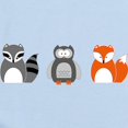 thumbnail image 2 of CafePress - Raccoon, Owl And Fox Trio Body Suit - Baby Light Bodysuit, Size Newborn - 24 Months, 2 of 4