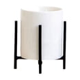 thumbnail image 1 of Succulent Flower Pot With Stand Yellow Ceramics Multi Use Home Desk Pencil Holder With Metal Frame Lipstick Makeup Brush, 1 of 8
