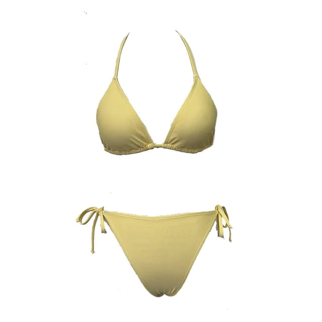 Traje de Baño Ocean Pacific para Mujer Bikini con Amarres Ajustables Amarillo Talla CH 2 Piezas