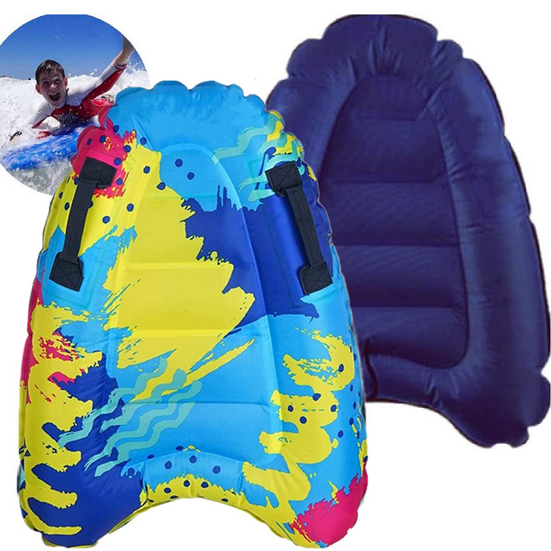 Inflatable Bodyboard Surfboard Boogie Boards for Beach Kids, Portable Body Boards with Handles