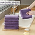 thumbnail image 4 of Jessy Home 6 Pack Dark Purple Stripe Washcloths for Bathroom 13x13 Inch Ultra Soft Hand Face Towels, 4 of 9