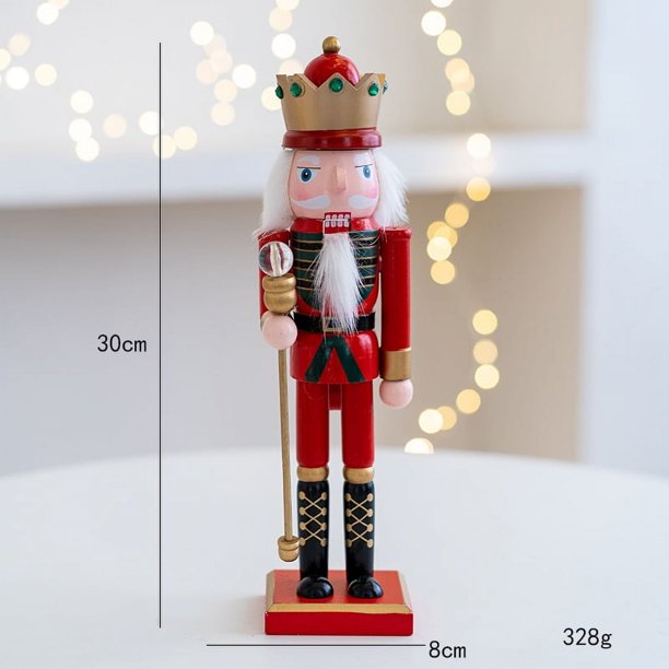 Adorno de Cascanueces de madera, figura de soldado, colgante de árbol de Navidad, decoración de mesa de oficina, estatuas, regalos para amigos y niños, 30CM