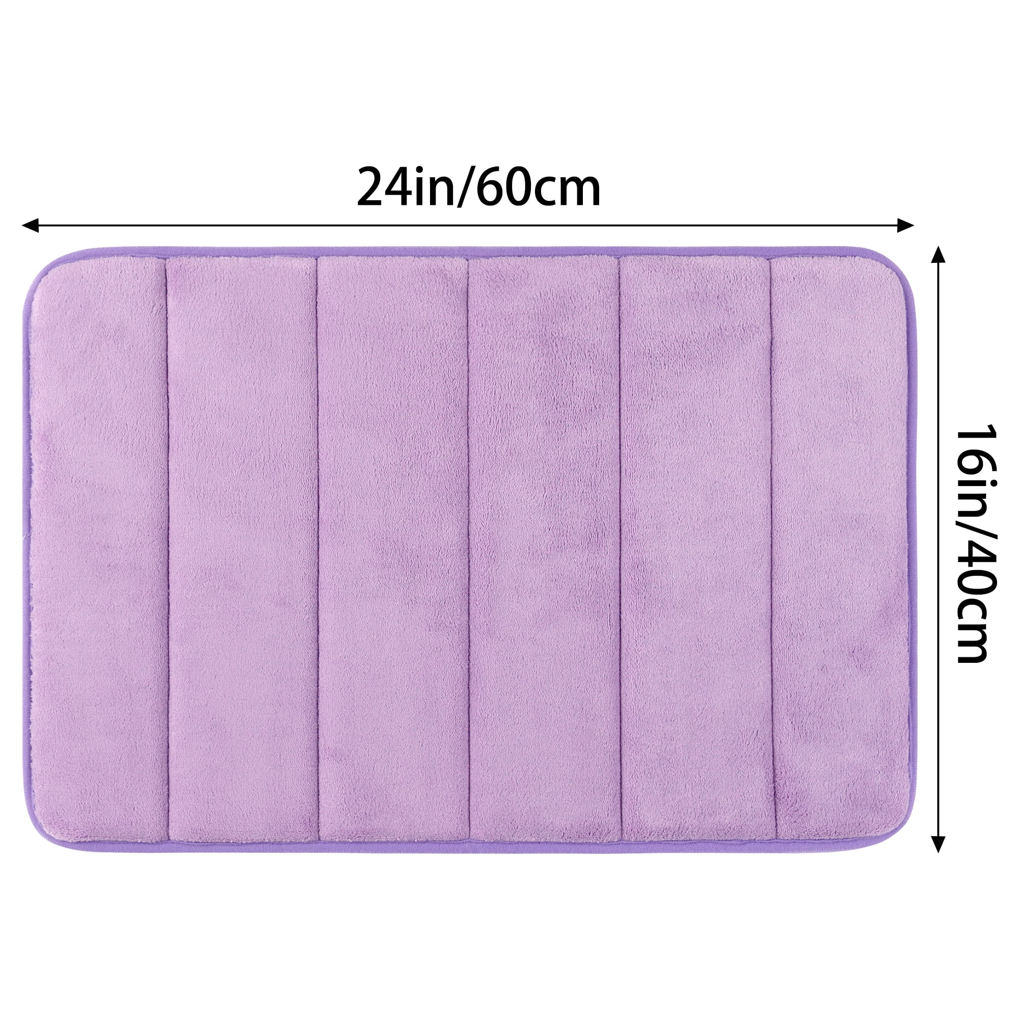Unique Bargains 2 Pcs Soft Thick Absorbent Quick Dry Bathroom Bath Rugs Non Slip Purple 16" x 24"