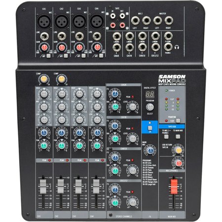 UPC: 0809164016090 | Samson MixPad MXP124FX  Compact  12-Channel Analog Stereo Mixer with Effects and USB