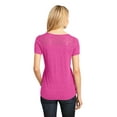 thumbnail image 2 of District Made DM441 Ladies Tri Blend Lace Tee., Dark Fuchsia Heather, M, 2 of 6
