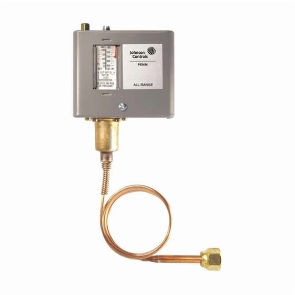 Johnson Controls Single Pressure Control, Adjustable,SPST P70AB-12C