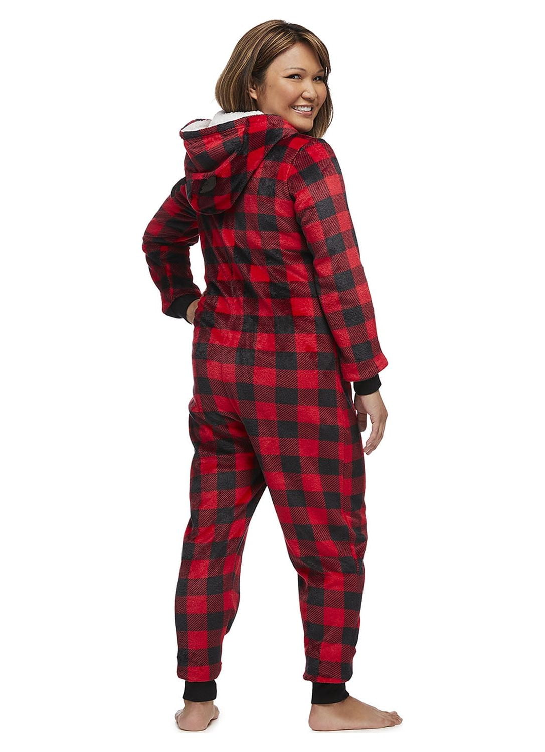 Jolly Jammies Buffalo Plaid Matching Family Christmas Union Suit Pajama Set