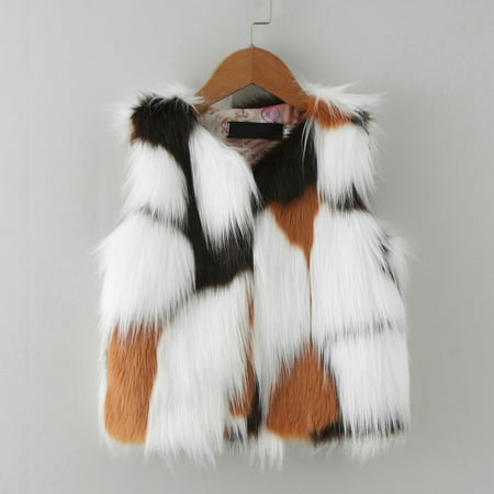 

ZMHEGW Toddler Jackets Children Girls Winter Vest Warm Outwear Yellow Brown White Color For Babys Clothes Kids Coats