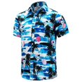 thumbnail image 2 of Camisas de playa con estampado de cocoteros para hombre, ropa con estampado 3D, camisas hawaianas Aloha, camisetas de manga corta Y2K, ropa vintage, blusa con solapa, 2 of 5