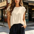 thumbnail image 2 of Horkkom Short Sleeve Tops for Women Crew Neck Solid Color Basic Tees Casual Loose T Shirts with Pocket L, 2 of 10