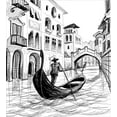 thumbnail image 3 of Sketchy Duvet Cover Set, Gondola in Venice European Famous Canal History Mediterranean Holiday Image, Decorative 2 Piece Bedding Set with 1 Pillow Shams, Twin Size, Black and White, by Ambesonne, 3 of 3