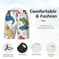 thumbnail image 3 of Logiee Dinosaur Print Men's Swim Trunk,Quick Dry Board Shorts ,Men's Swim Trunks with Compression Liner, Bathing Suits with Pockets-Medium, 3 of 6