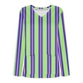 thumbnail image 5 of Cavosen Underscrub Long Sleeve Women Green V Neck Scrub Tops Stretchy Soft Xmas Striped Wrap Underscrub with Pocket Breathable Nursing Uniform Anti-Wrinkle Scrub Shirts Tee Tunic S, 5 of 5