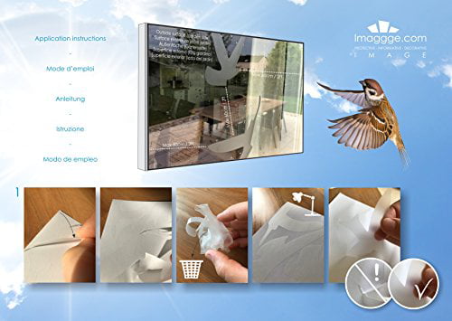 Set of 17 Silhouettes Anti-Collision Stickers to Prevent Bird Strikes on Window Glass Colour Black imaggge.com