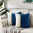 thumbnail image 5 of Paquete de 4 Fundas de almohada decorativas JINMJMXG azules 18x18 pulgadas, 5 of 5