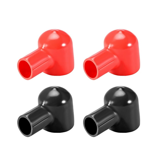 Battery Terminal Insulating Rubber Protector Cover for 20mm Terminal 12mm Cable Red Black 2 Pairs