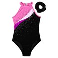 thumbnail image 6 of Zaldita Kids Girls Shiny Ballet Dance Gymnastics Leotards One Piece Unitards Bodysuit with Hair Band Swimwear A Pink 6, 6 of 7