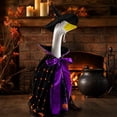 thumbnail image 4 of AZXY Halloween Porch Goose Outfit with Witch Hat, 23‑Inch Star Pumpkin Print Goose Clothing for Cement & Plastic Porch Statue, Goose Cloth, Outdoor Halloween Decorations for Yard Lawn Garden Porch, 4 of 6