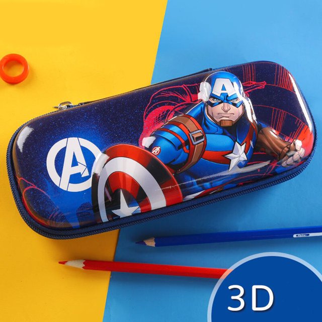 Disney-estuche para lápices 3D de Marvel, caja de papelería de Spiderman, Capitán América, Ironman, bolsa de almacenamiento de Anime, organizador de papelería para niños Fivean unisex