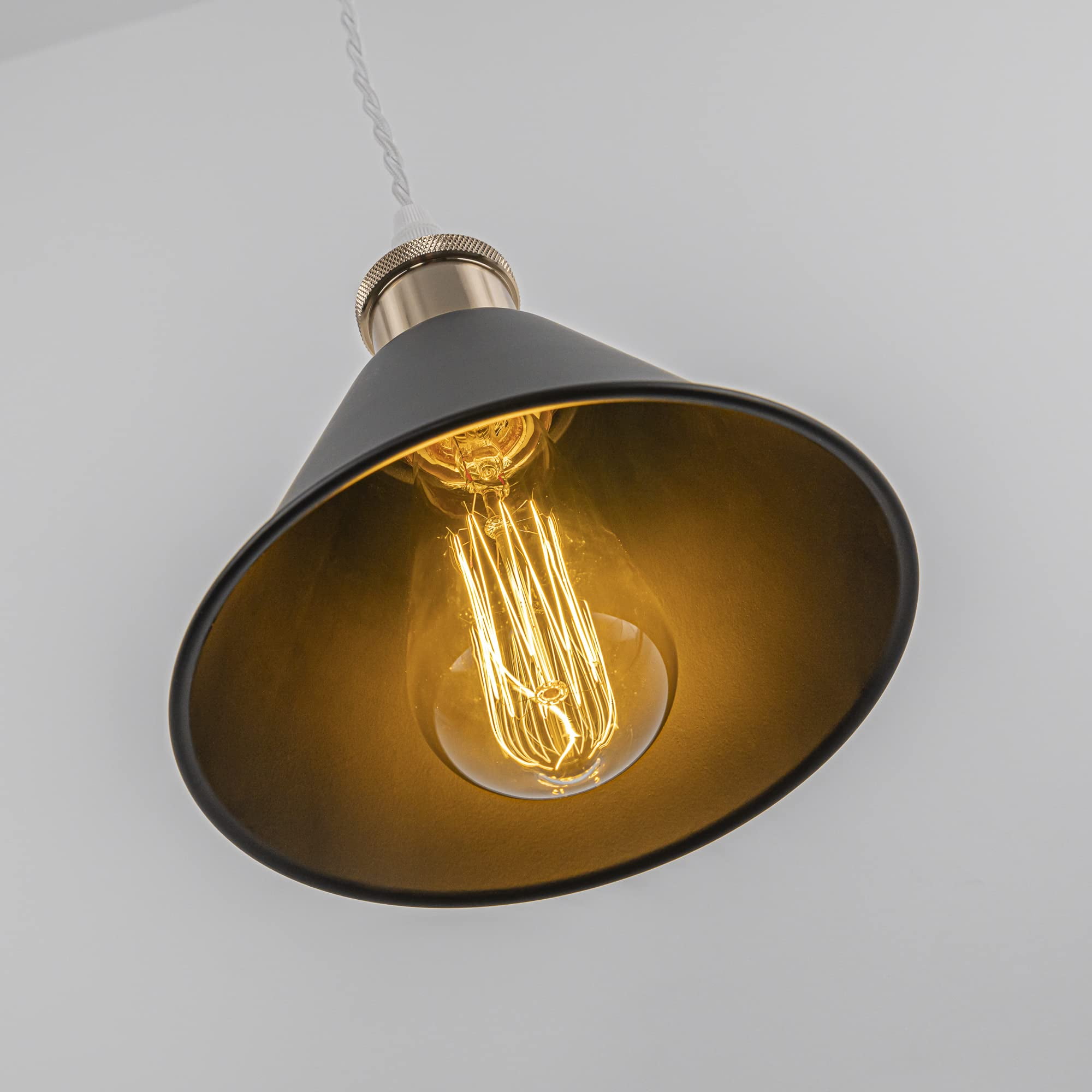 KAYYELAMP 1x Plug in Cable Track Rail, 2X Adjustable Cord Black Track Lighting Fixtures French Gold E26 Base H-Type Vintage Design for Kitchen Loft(No Bulb)