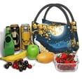 thumbnail image 3 of Honeii Moonlit Golden Tree Peacock Print Cooler Bag Insulated, Large Leakproof Soft Sided Portable Cooler Bag,Lunch Box Lunch Bag, 3 of 6