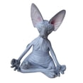 thumbnail image 2 of Toystoory Estatuilla caprichosa de gato de Buda, meditación, Yoga, decoración de gato feliz, esculturas artísticas, estatuas de jardín al aire Jardín y Patio gato sin pelo 4 Toystoory HA007213-03B, 2 of 6