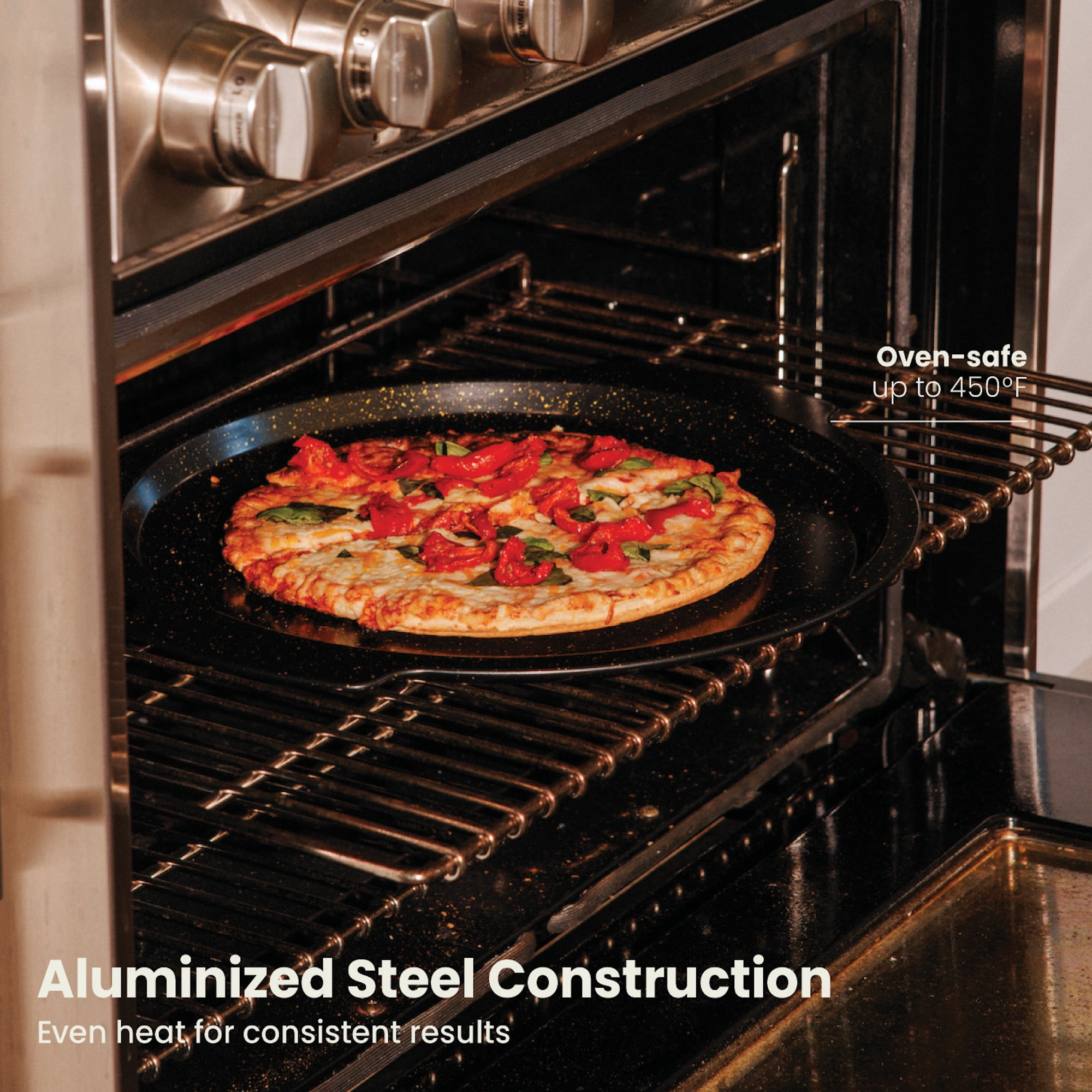 Thyme & Table 14" Non-Stick Pizza Pan - Black