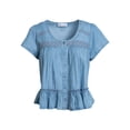 thumbnail image 6 of Jessica Simpson Women's Kamiya Cotton Peplum Hem Blouse, Sizes XS-XL, 6 of 6