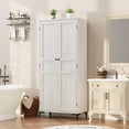 thumbnail image 4 of 63" Tall 5-Tier Storage Cabinet with Doors | Freestanding Pantry with Adjustable Shelves for Kitchen & Bathroom, 4 of 6