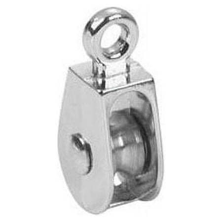 0174 1/2" Pulley, Single Sheave, Rigid Eye, Nickel, UPC Tagged