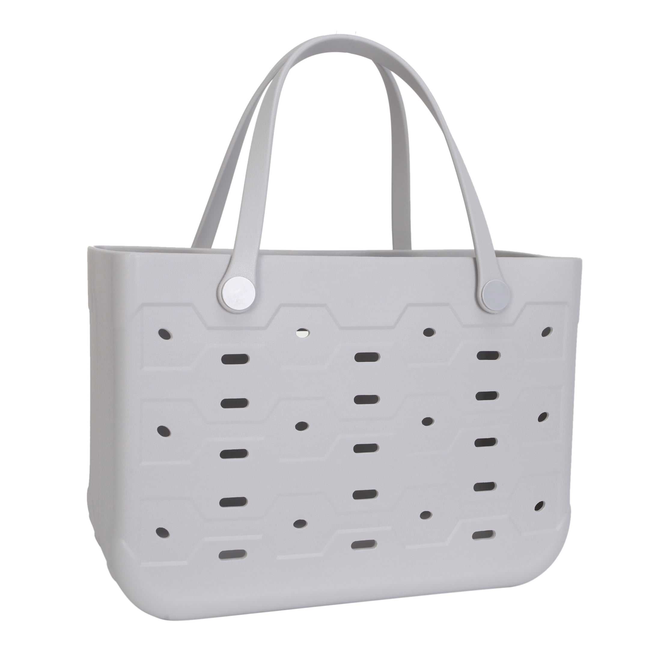 Mainstays All Purpose, Large EVA Flex Tote – 18in W x 8.75in D x 13in H – Waterproof, Washable - Soft Silver