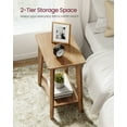 thumbnail image 2 of VASAGLE 2-Tier Side Table, Small Rectangular End Table, Nightstand for Small Spaces, Living Room, Bedroom, Brown, 2 of 5