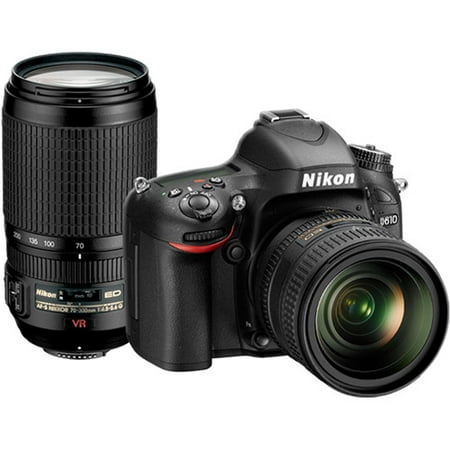 Nikon Black D610 DSLR Camera with 24.3 Megapixels and 24-85mm and 70-300 Lenses Included