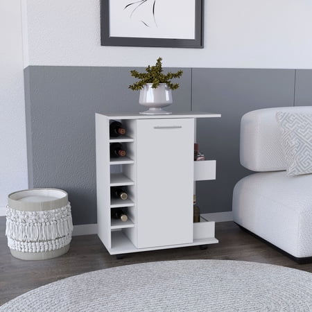 Macadamia Finish Kitchen Island with Storage / Keep Cookware and Tableware in Reach