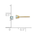 thumbnail image 3 of FB Jewels 14K Yellow Gold 3mm March/Aquamarine Post Earrings, 3 of 3
