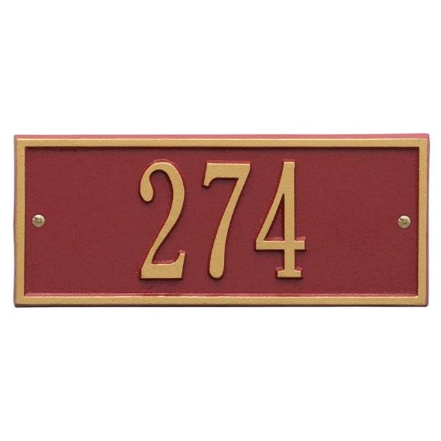 Whitehall Products 1230RG Mini Wall One Line Hartford Address Plaque, Red & Gold