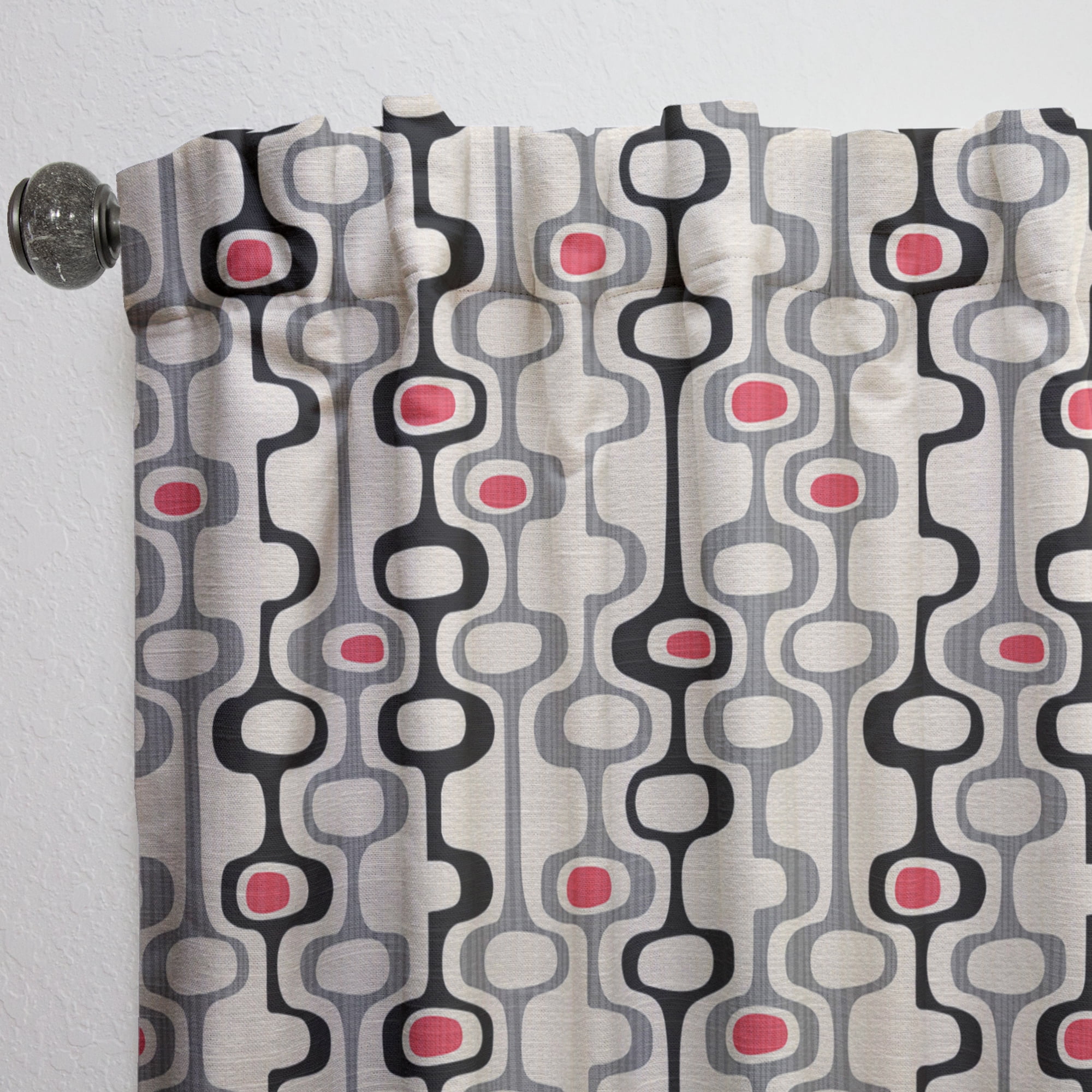 Designart 'Abstract Retro Design XXII' Mid-Century Modern Curtain Panel