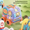 thumbnail image 4 of Tela Niños Tire Hacia Atrás Coche, Tela Caricatura Estuche de Transporte Tire Hacia Atrás Coches Interacción Entre e Hijos Suave Bebé Vehículo Juguete para 1 A 3 Años de, 4 of 7