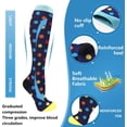 thumbnail image 3 of YYhl 3 Pairs Compression Socks for Women & Men 15-20 mmHg for Athletic Running Support Cycling Socks, 3 of 5