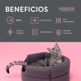 thumbnail image 2 of Cama para Gato Tipo Cueva 2 en 1, Base Antiderrapante, Cama para Perro Chico (Gris Oxford), 2 of 7