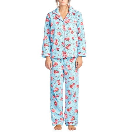 Northern Nights Flannel - Casual Nights Women's Sleepwear Flannel Long Sleeve Pajama Set