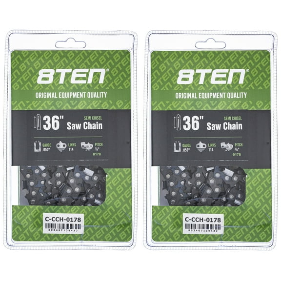 Semi Chisel Chainsaw Chain 36 inch .050 3/8 114DL for Stihl MS 390 440 2 Pack 810-CCC2390H