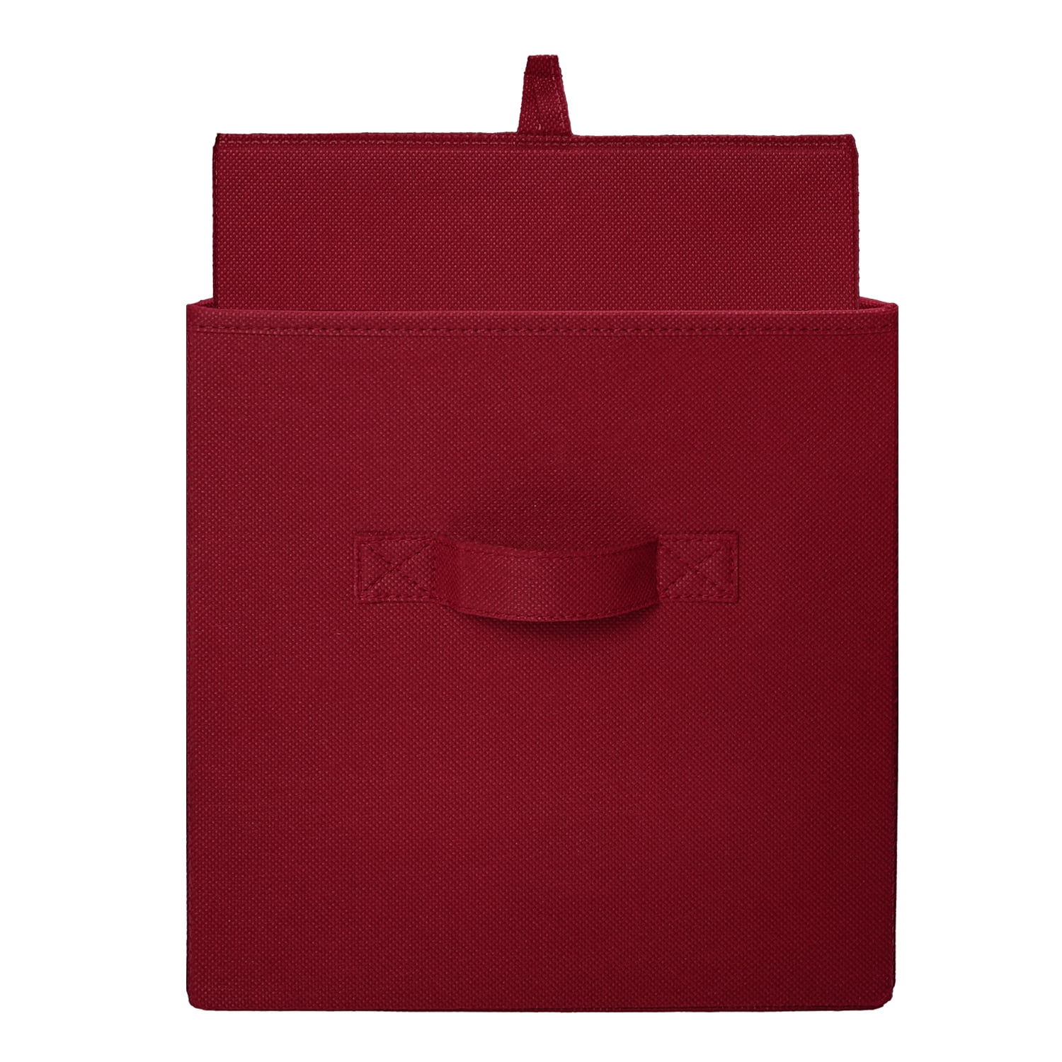 Mainstays Collegiate Collapsible Fabric Bins 10.5X10.5, Red Sedona, 4 Pack