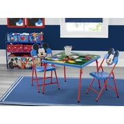Disney Mickey Mouse 4-Piece Toddler Playroom Set by Delta Children - Includes Table & 2 Chair Set and Multi-Bin Toy Organizer